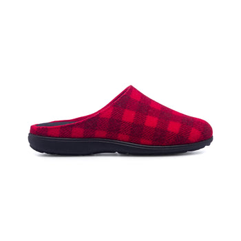 Pantofole rosse da donna in tessuto con fantasia scozzese Italia Trend, Idee Regalo Natale, SKU p411000251, Immagine 0